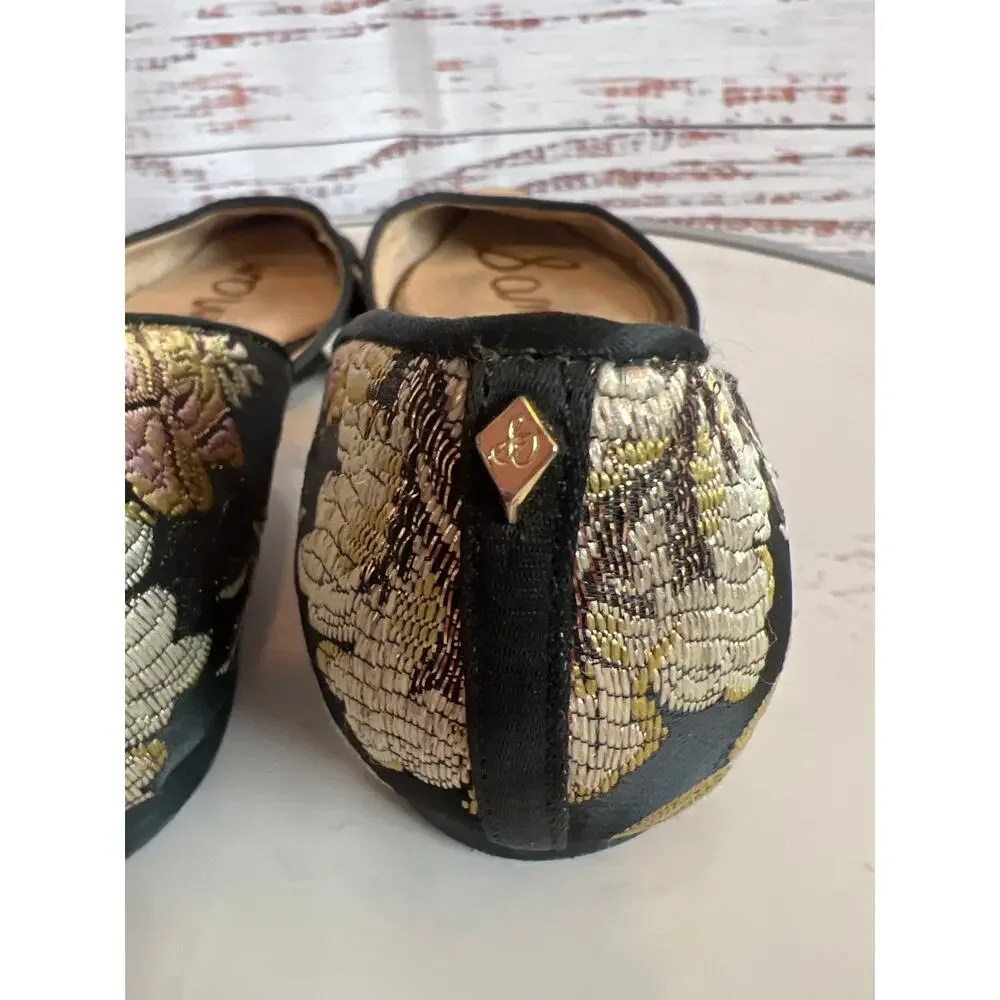 Sam Edelman Rodney D'Orsay Flats Black Brocade Size 6 1/2